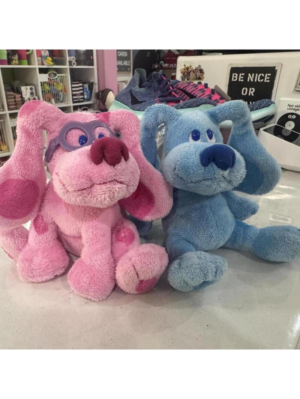 Ty Nickelodeon Blues Clues 6" Plush Dog Beanie Babies Blue & Magenta